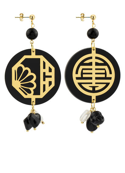 Orecchini Shou Plexi Nero - Lebole Maison